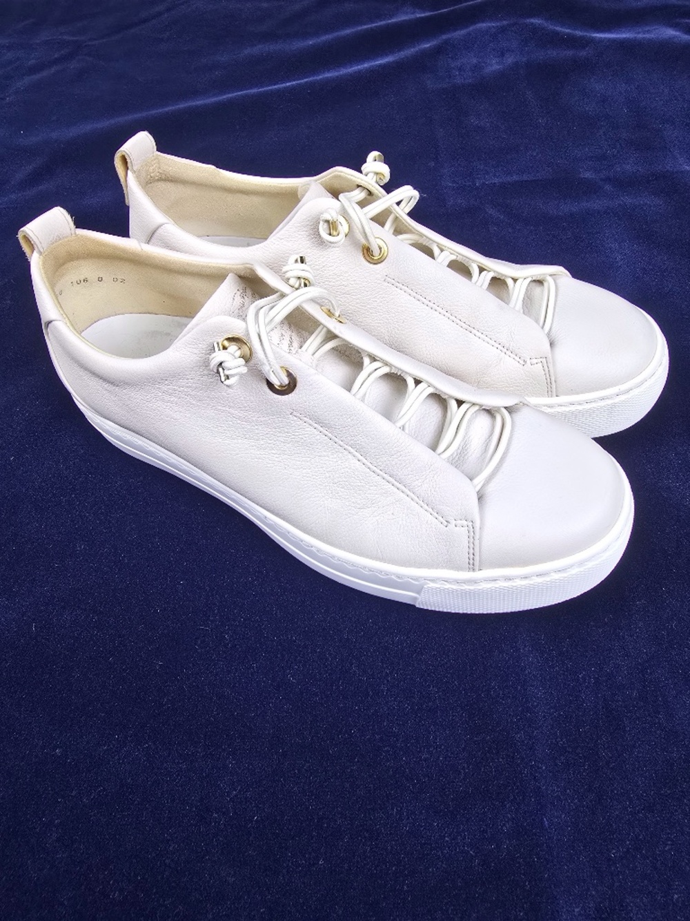 Paul Green Faye Platform Sneakers Ivory Leather Comfort Shoes Size UK 7 / US 9.5